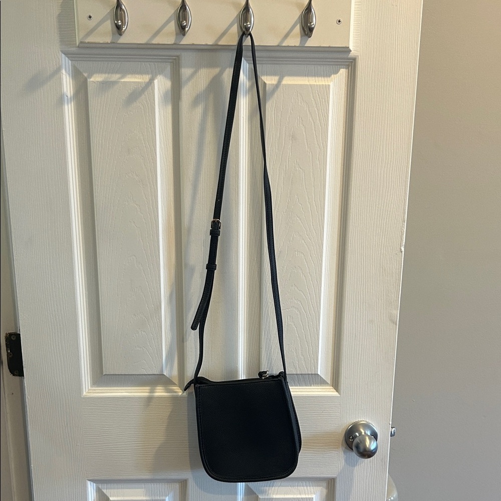 Classic Black Crossbody Bag Vegan Leather